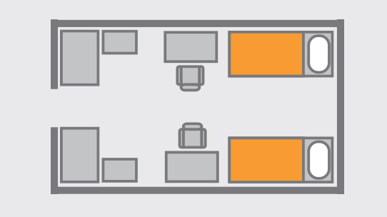 Drawing of the Double Room Layout