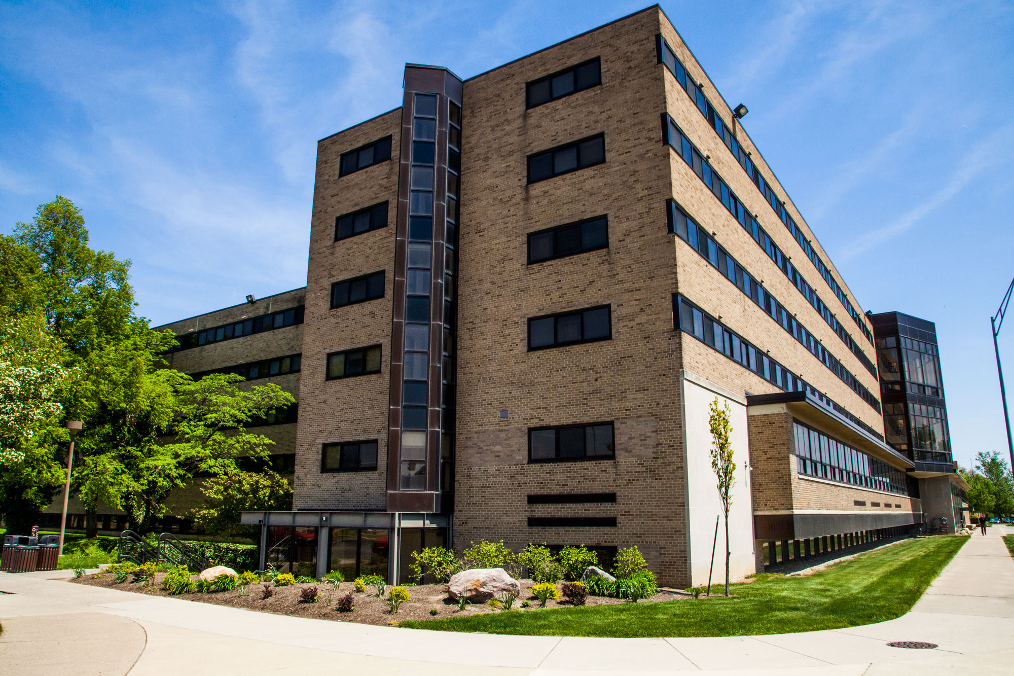 Exterior Image of Founders Hall on a sunny day.