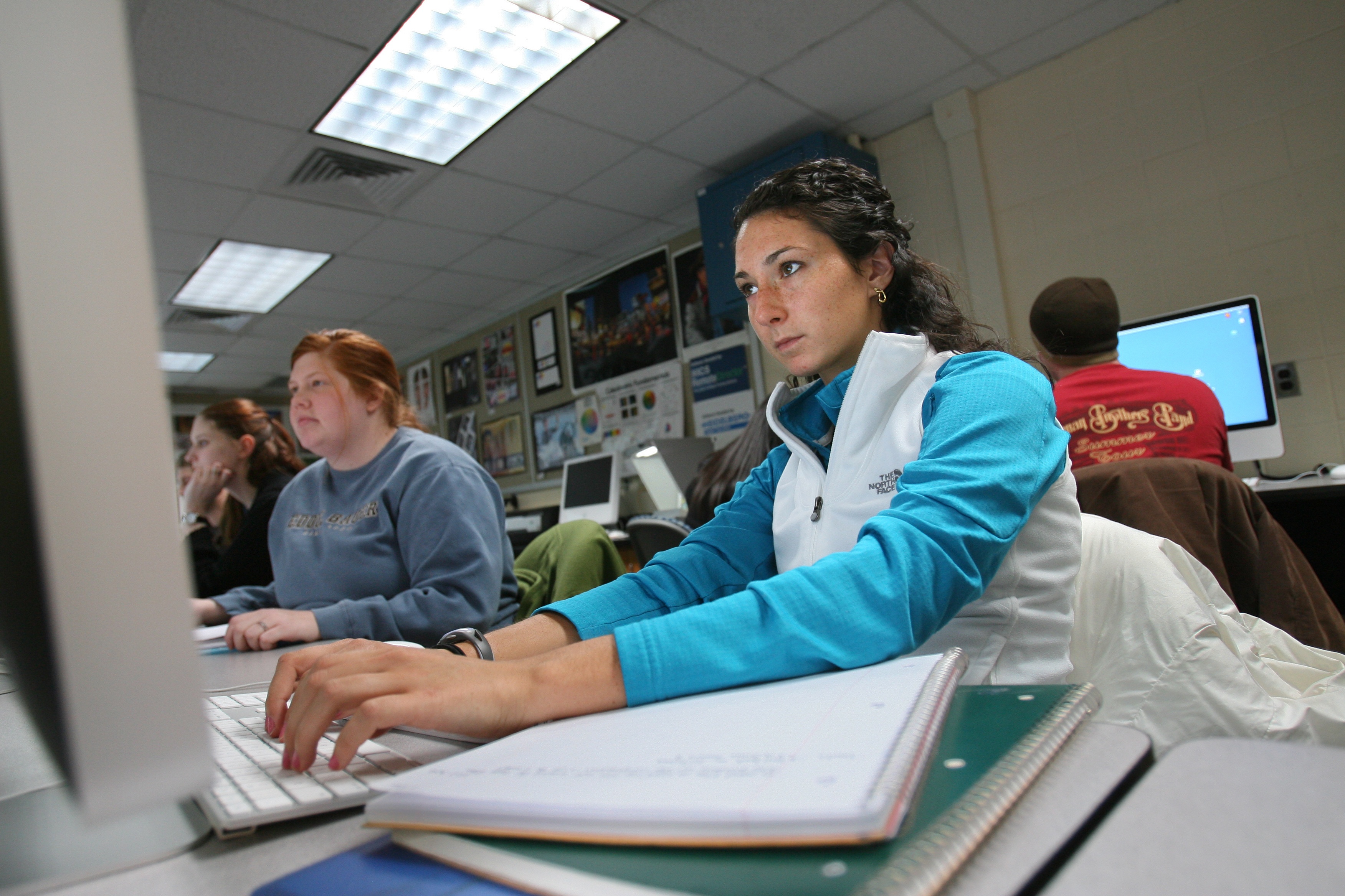 Students working on computers in the BGSU Women’s, Gender, and Sexuality Studies major.