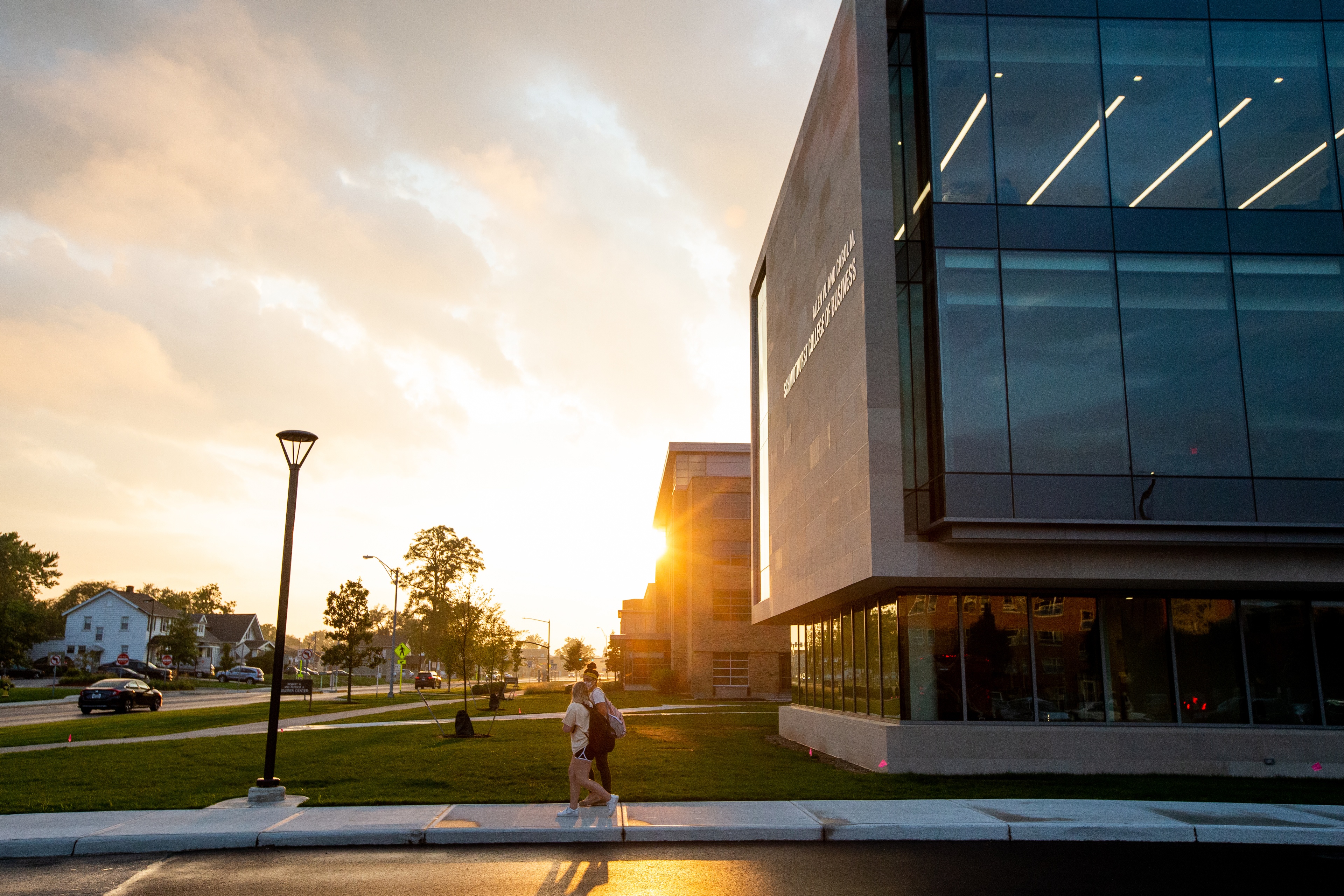 Schmidthost building and sunset