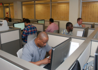 Players work on their stories in one of BGSU's computer labs.