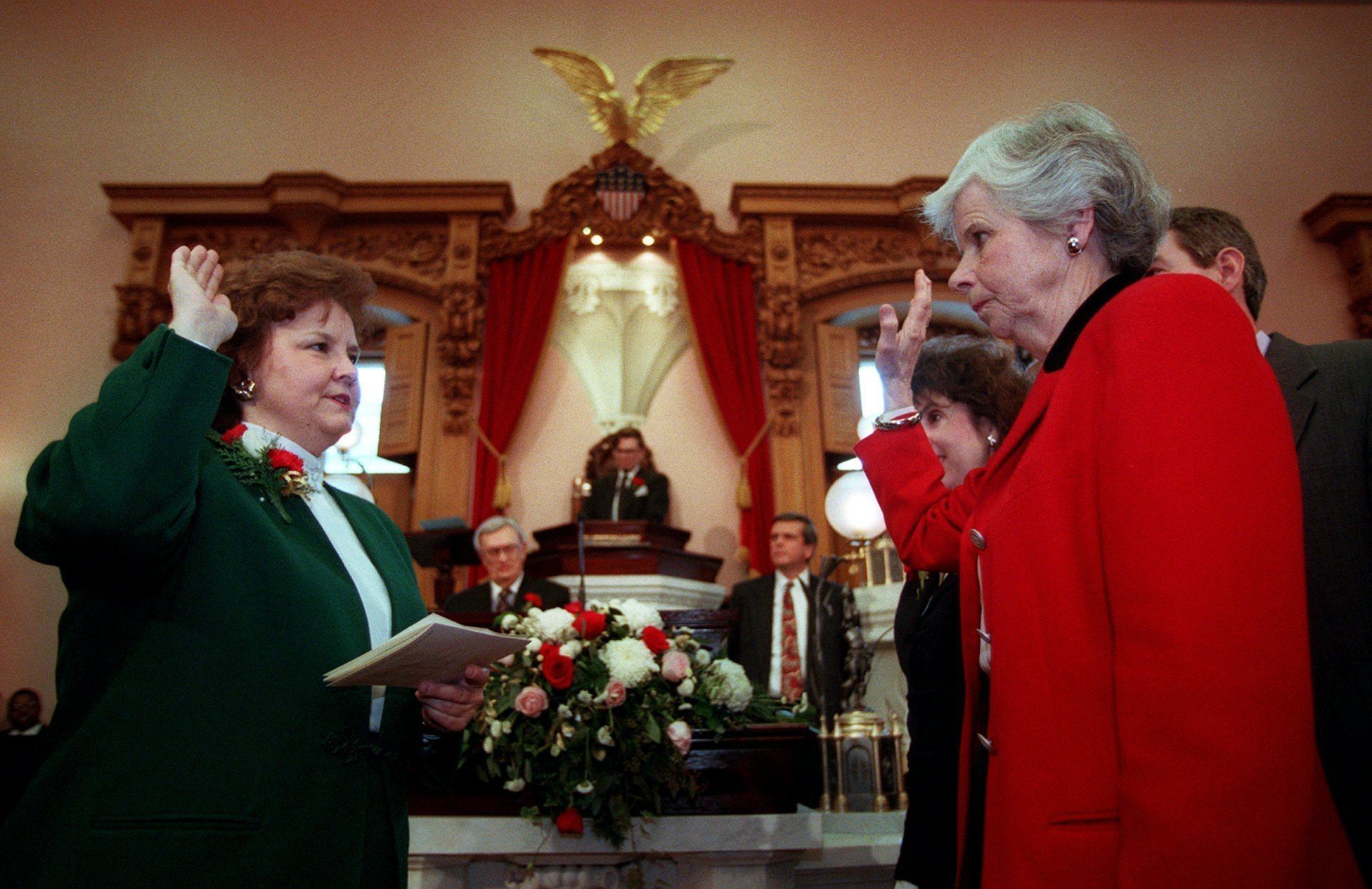 Davidson being sworn into office