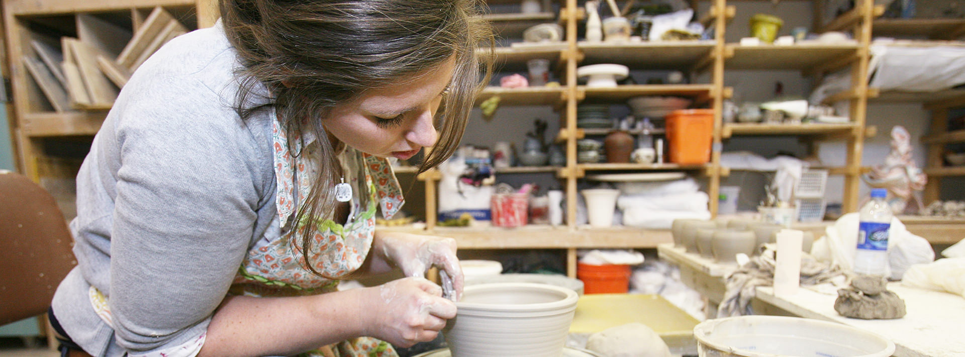 Ceramic Student at Work