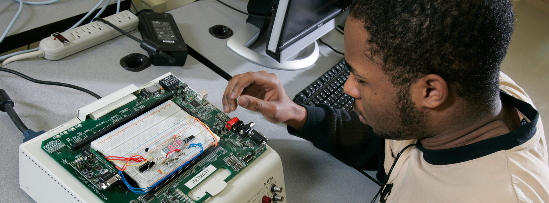 View of the Electronic, Electrical, and Computer Engineering Laboratory in the college of technology, architecture and applied engineering