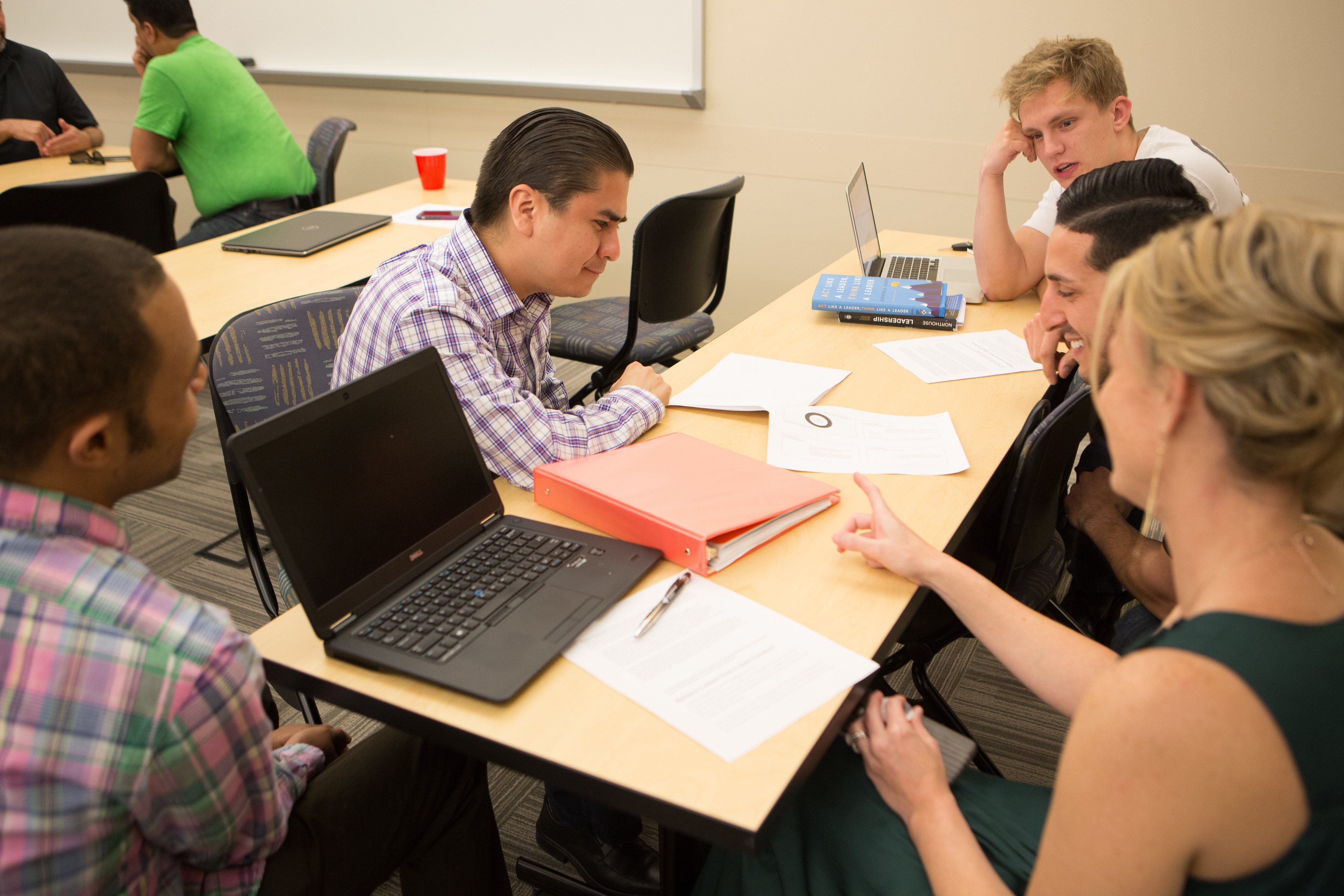 students working on group project