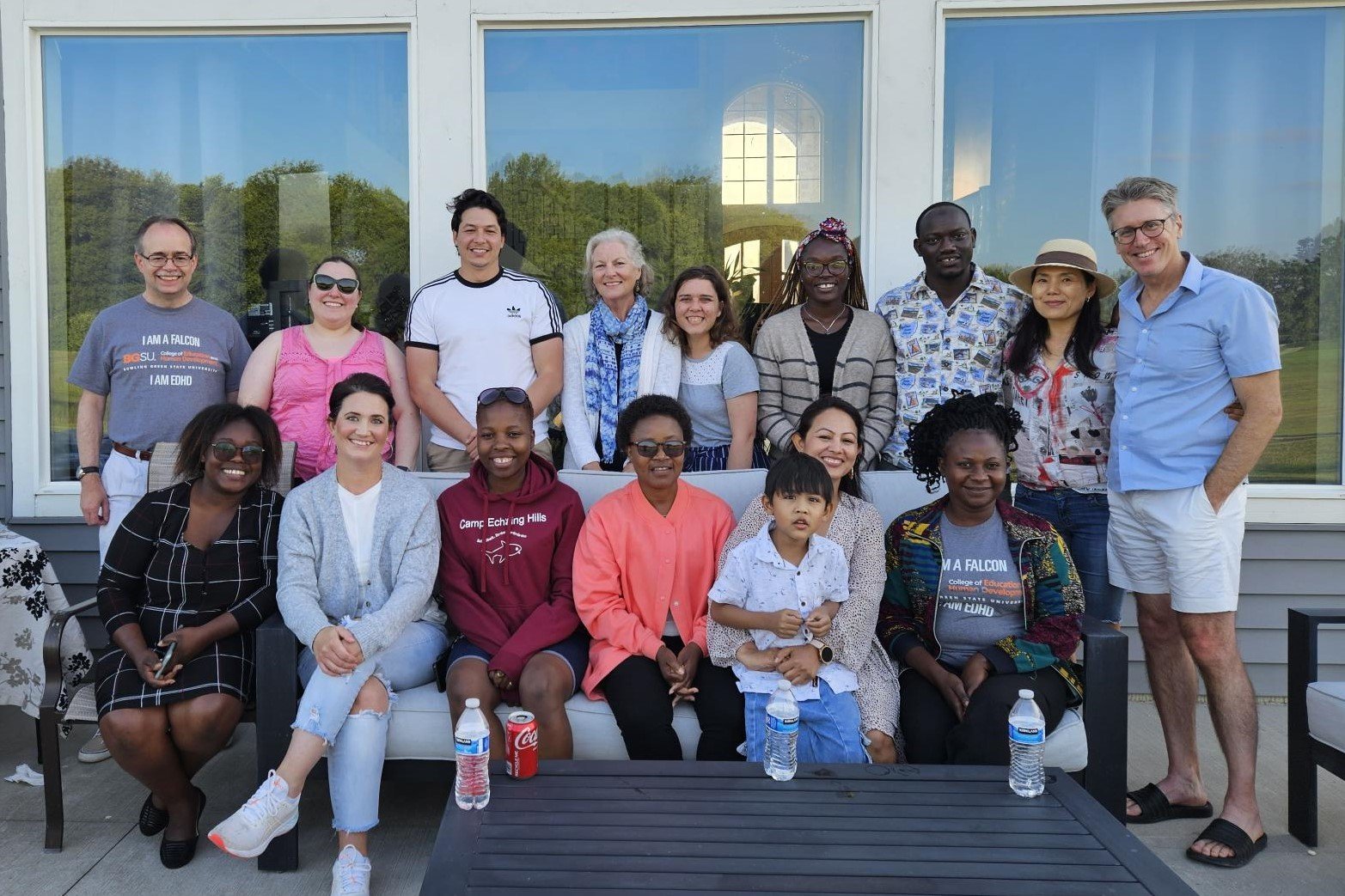 The MACIE students standing on the steps of the education building fall 2021