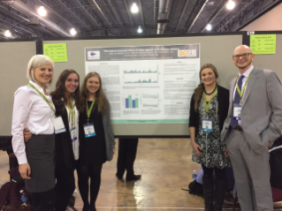 Emily Otten, Kendra McCann, Sadie Sneider, Kendra Koester, and Dr. Whitfield at ASHA 2016