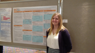 Emily Diekema (2016 CDIS Master's program graduate) with her poster at the 2016 OSLHA Convention