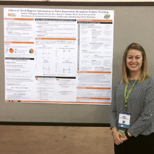 Sarah Pilkington presenting her Honors Project at the ASHA Convention 2016