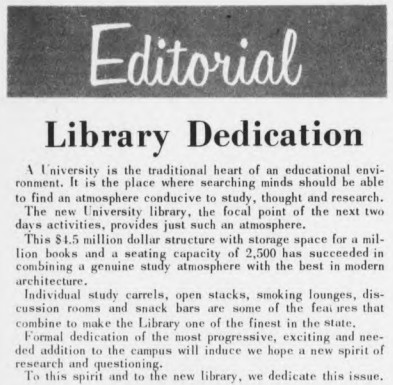 Editorial Library Dedication