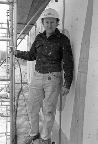 Photo of Donald Drumm during construction