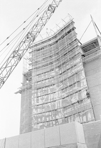 Photo of Jerome Library construction