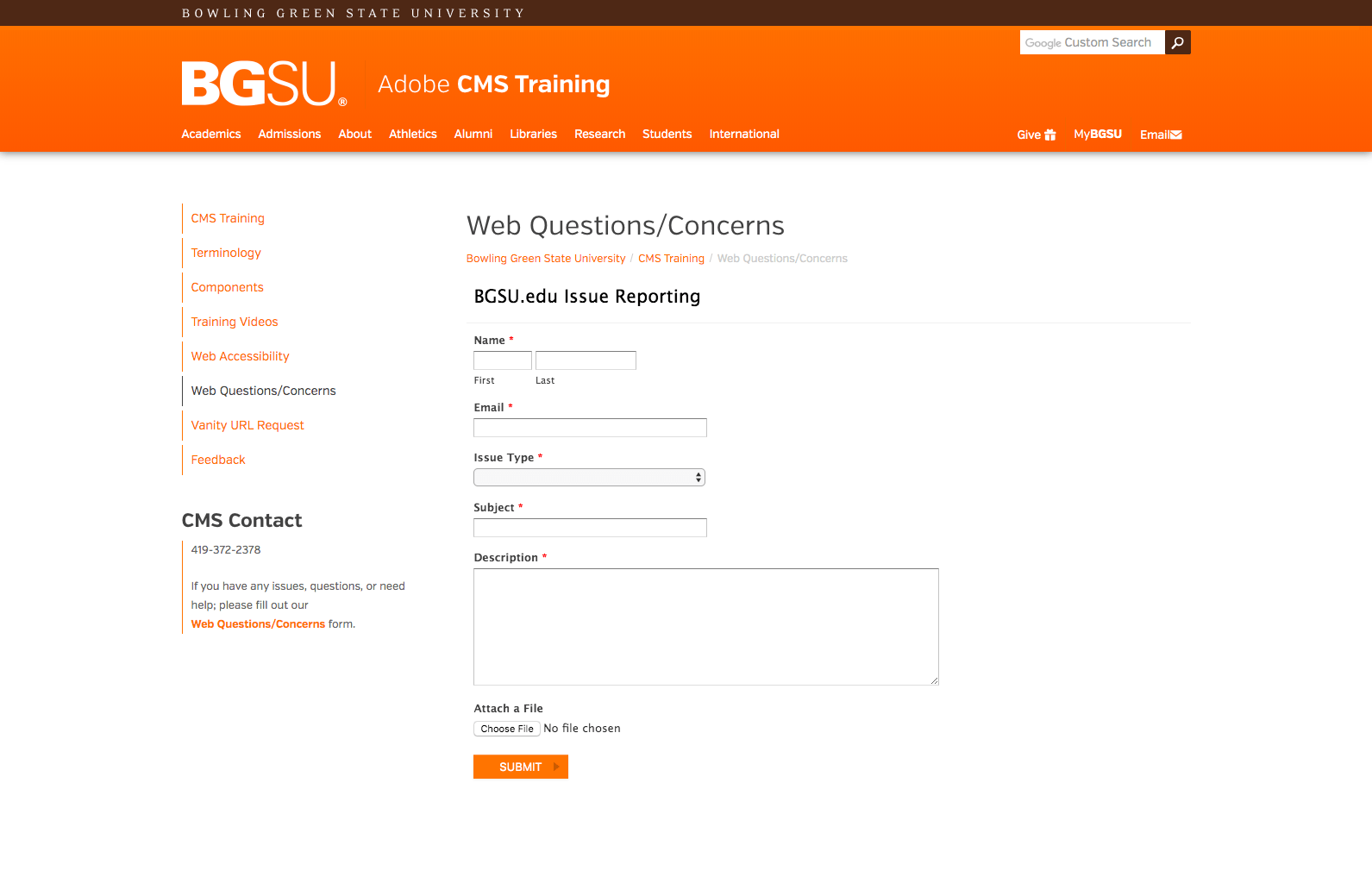 bgsu wufoo form option