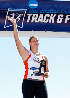 Brooke Pleger '15 won her third consecutive Mid-American Conference Championship in the hammer throw in the spring, breaking MAC Championship and overall MAC records in the process.