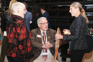 Inductee Ginny (McGee) Beneke ’76 with Hall of Fame member Mickey Cochrane (Class of 1992) and wife Pat