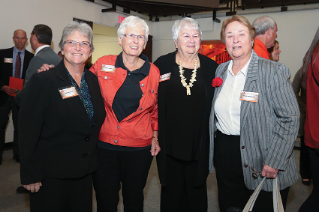Falcon Athletics legends: Darla Davis ‘79, along with former coaches Janet Parks (tennis and golf), Dolores Black ’63, ‘76 (softball and golf), and Carol Durentini (field hockey and lacrosse)