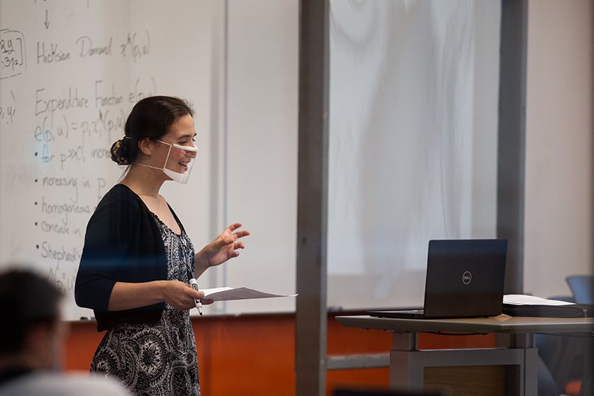 Instructor in a hybrid classroom