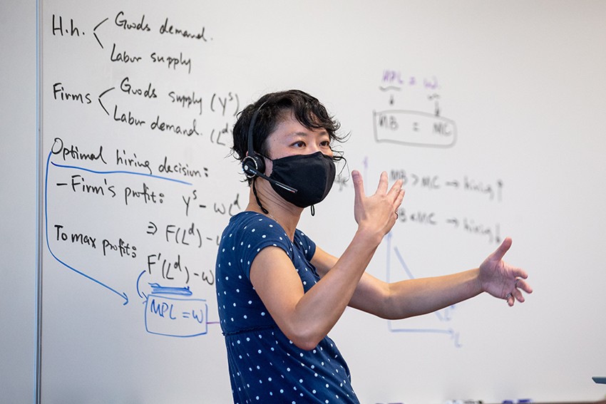 Instructor in front of classroom