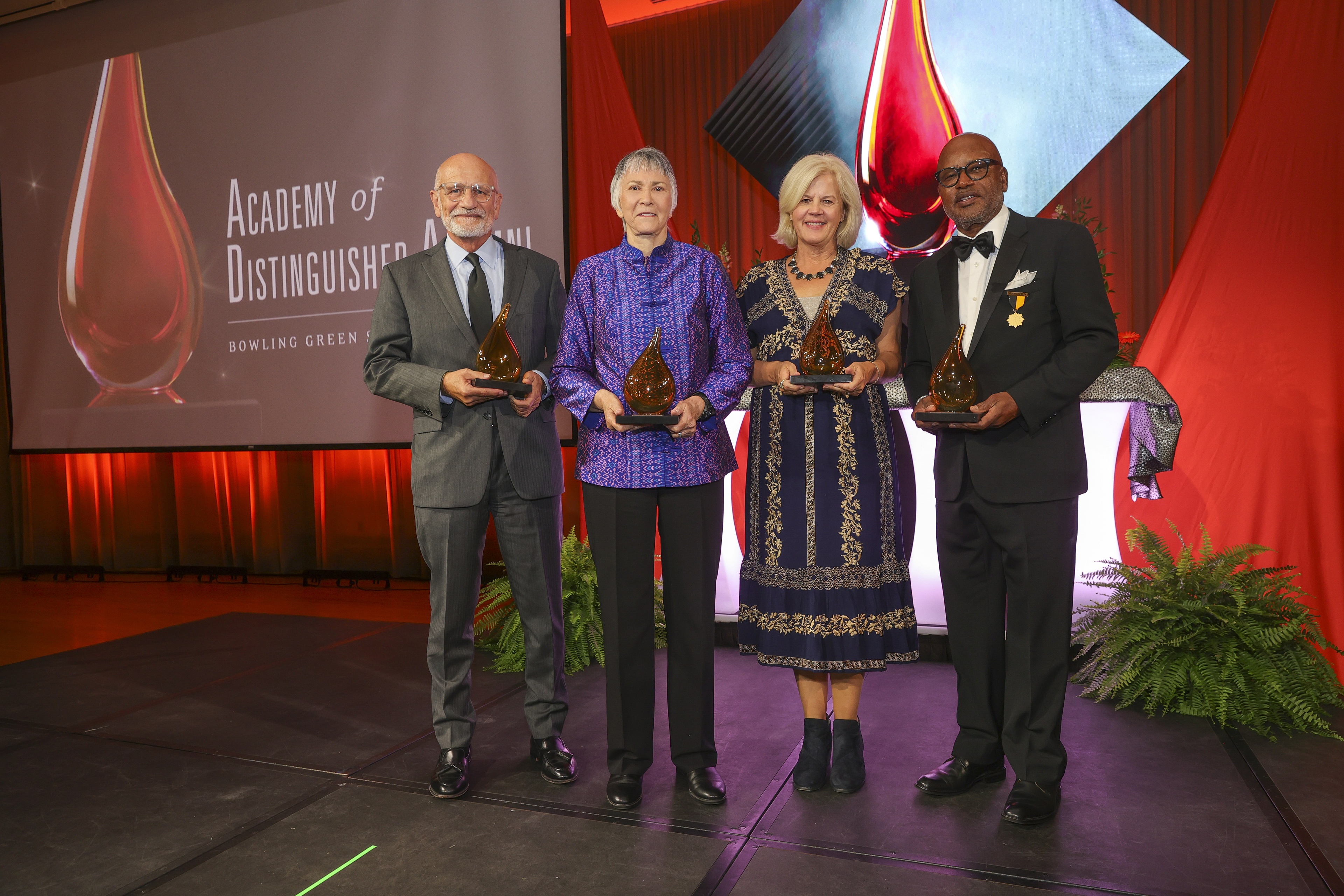 BGSU alumni Dr. Anthony "Tony" Rucci, Brenda J. Hollis, Beth Macy and Clarence Albert Daniels Jr. 