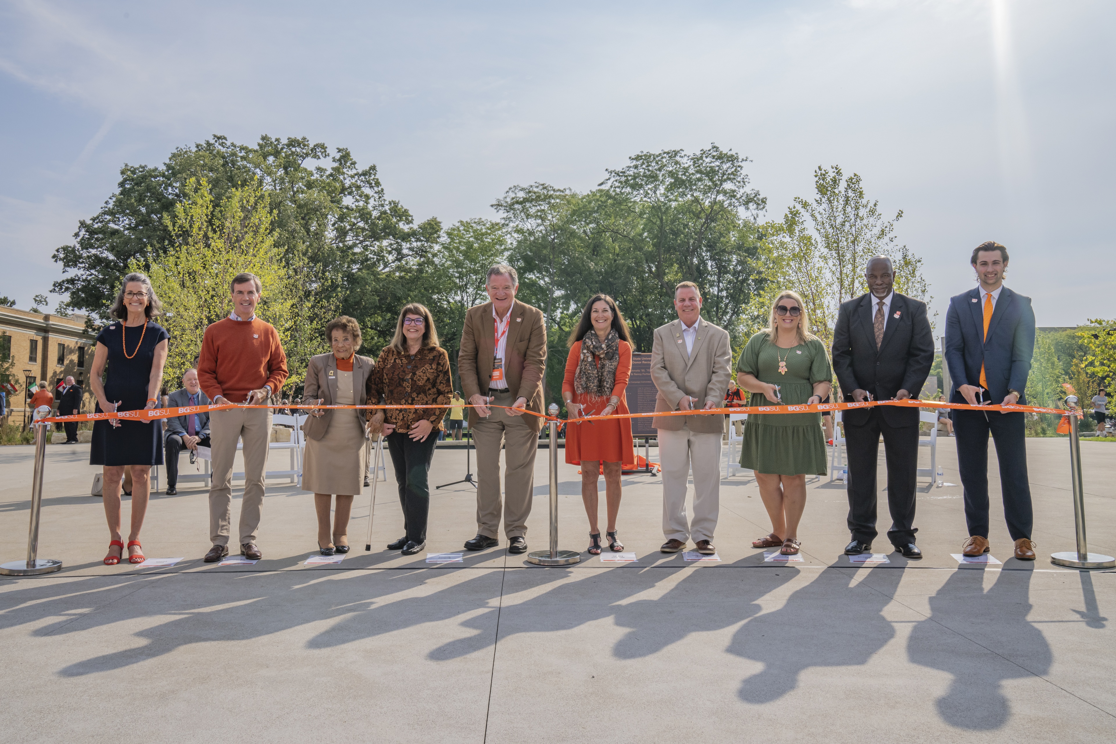 ribbon cutting at the alumni gateway