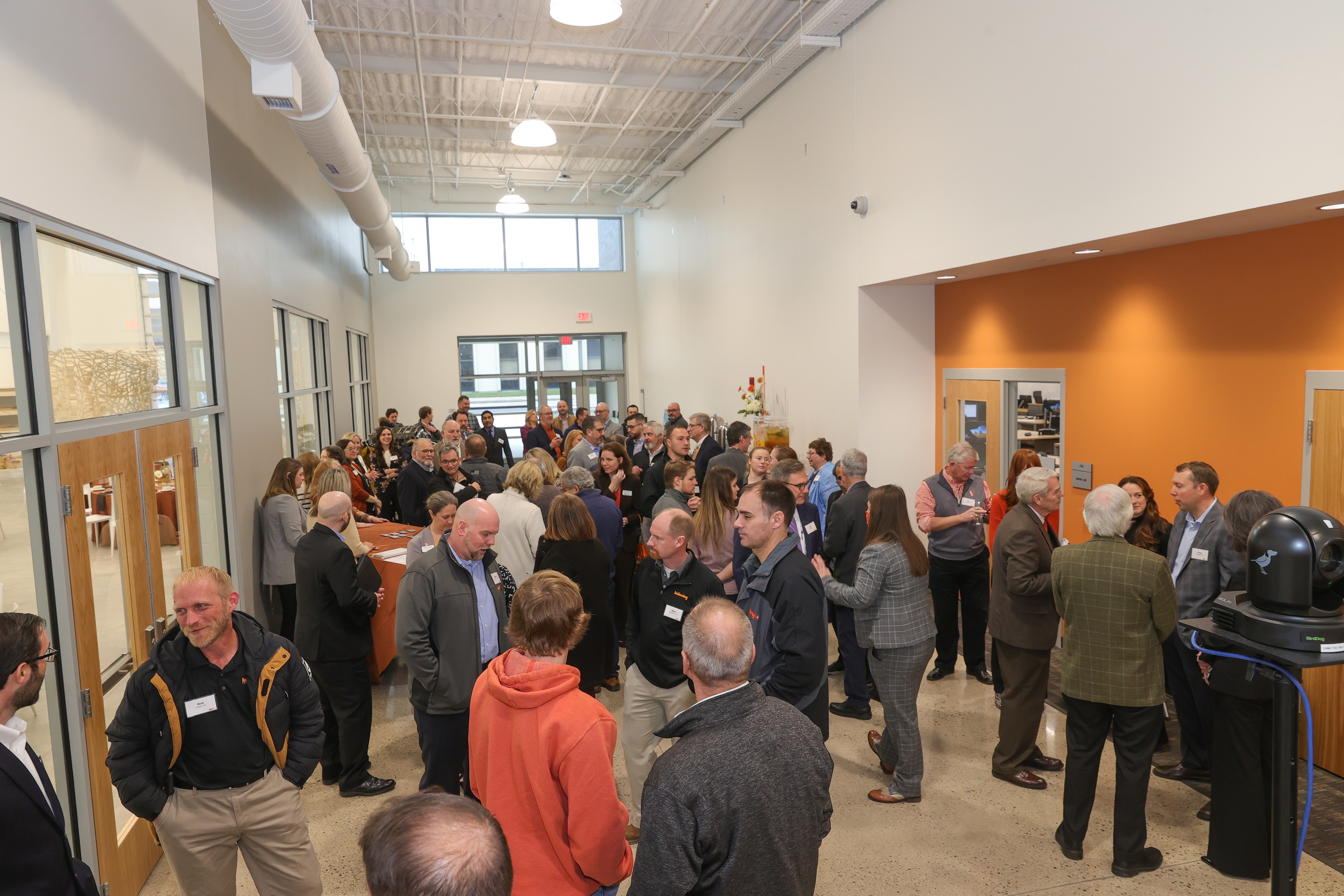 Hallway filled with people in Kokosing Hall   