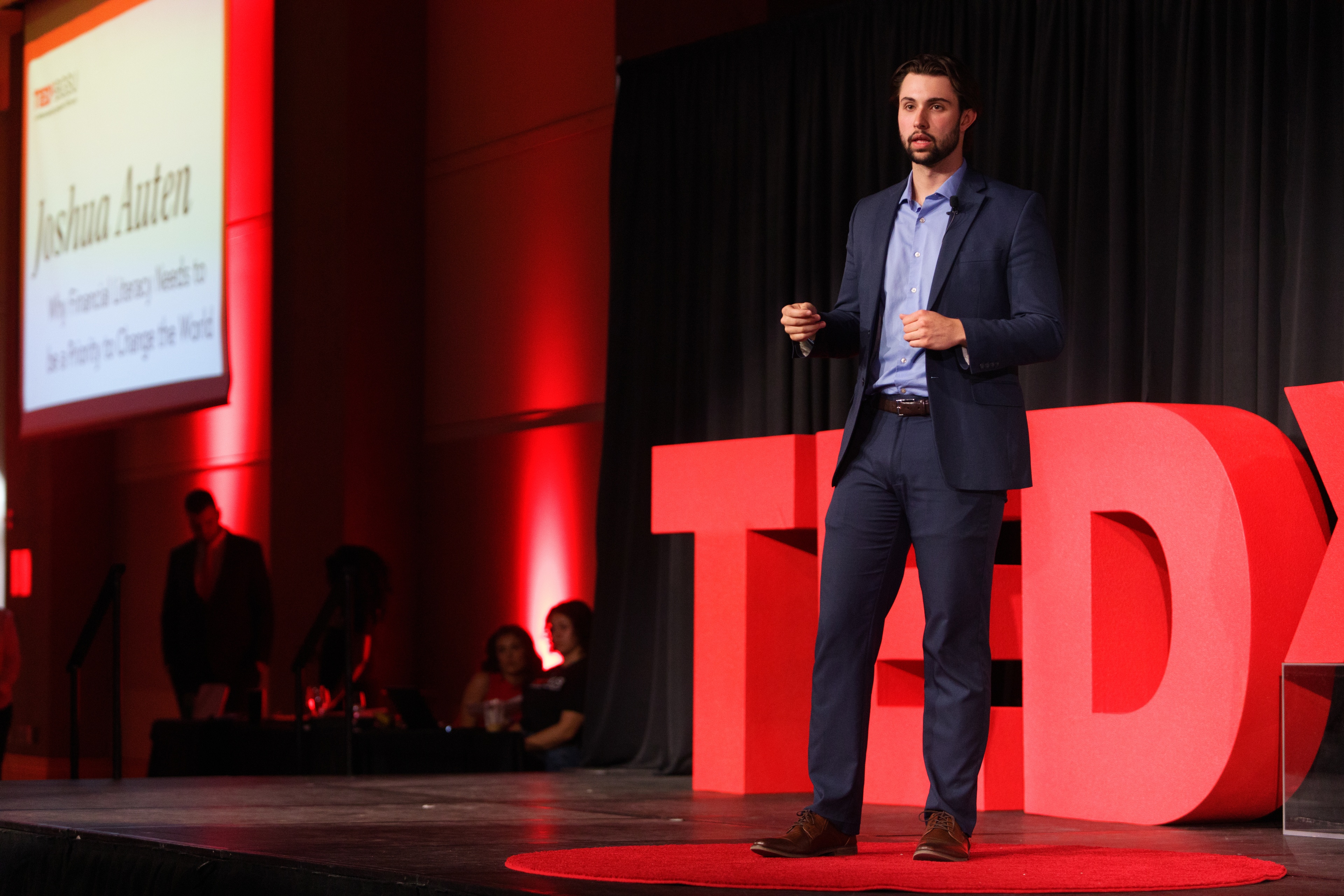 Joshua Auten on TEDxBGSU stage