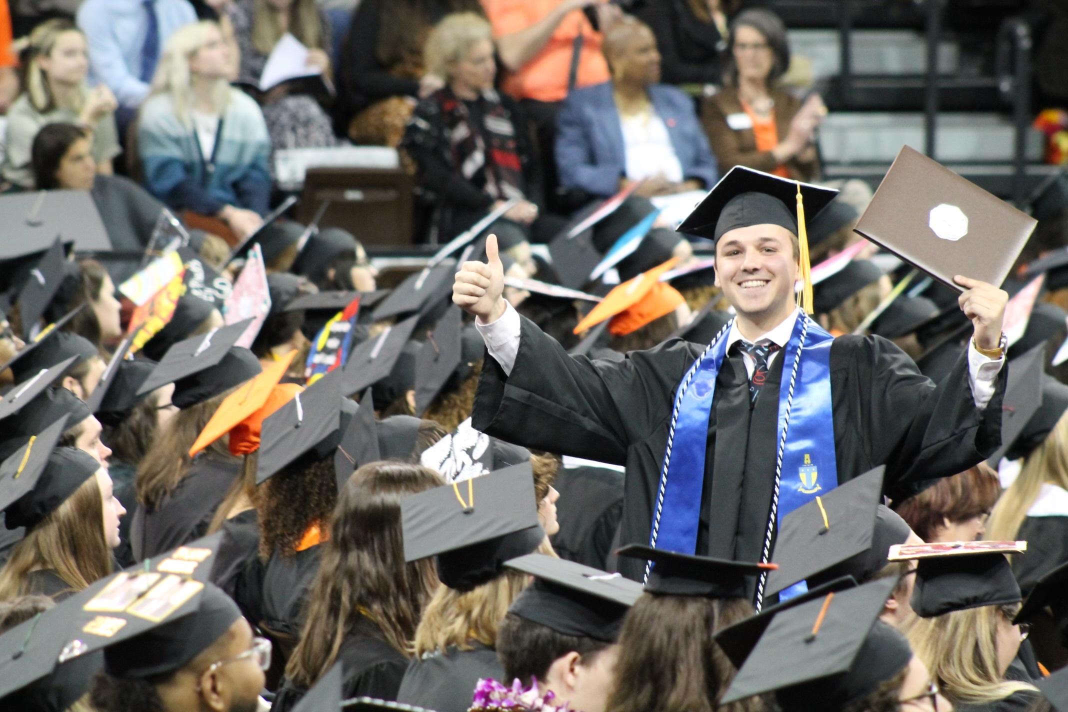 Timothy Ray - a nursing student - at graduation