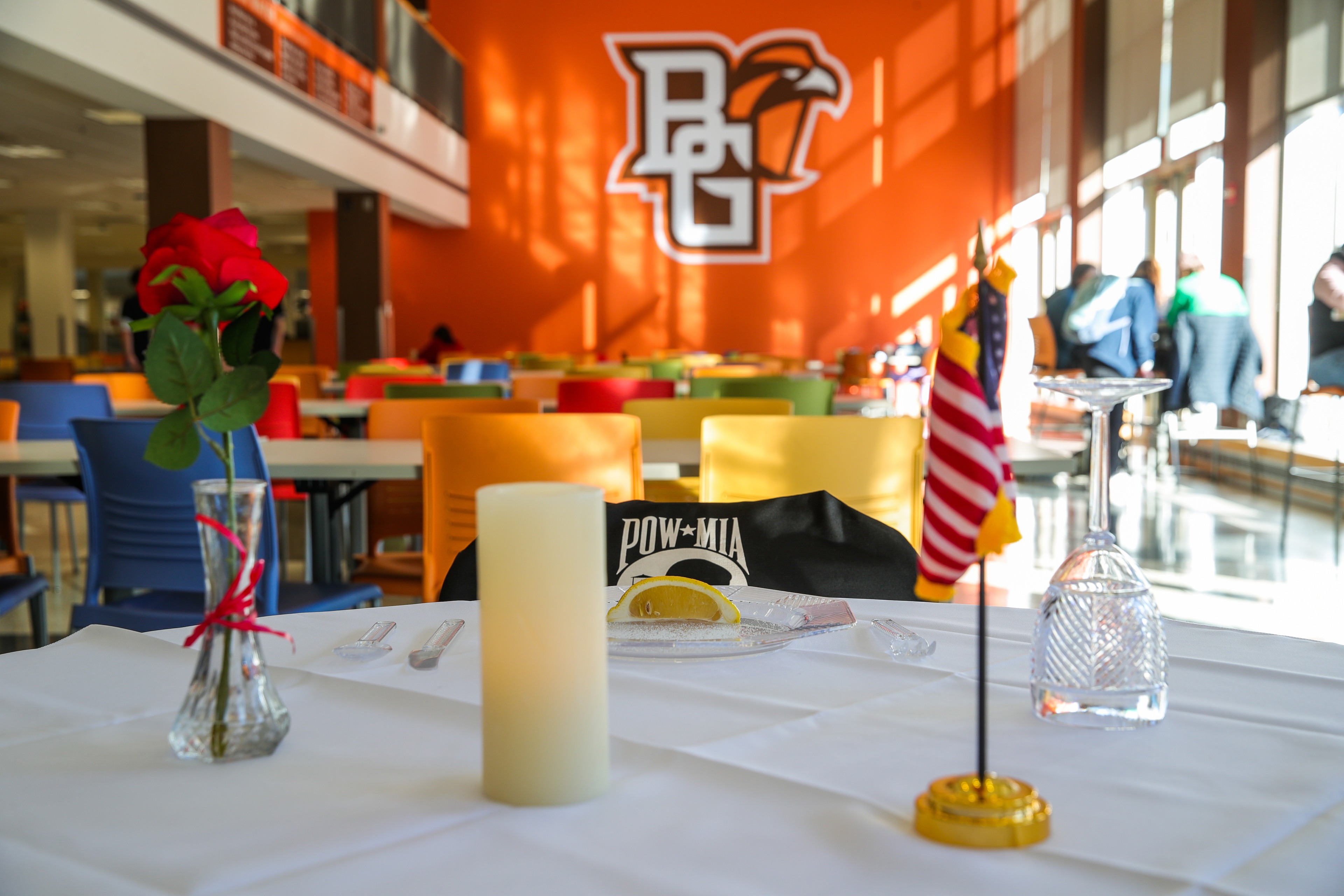 POW/MIA table is set up at the Bowen-Thompson Student Union