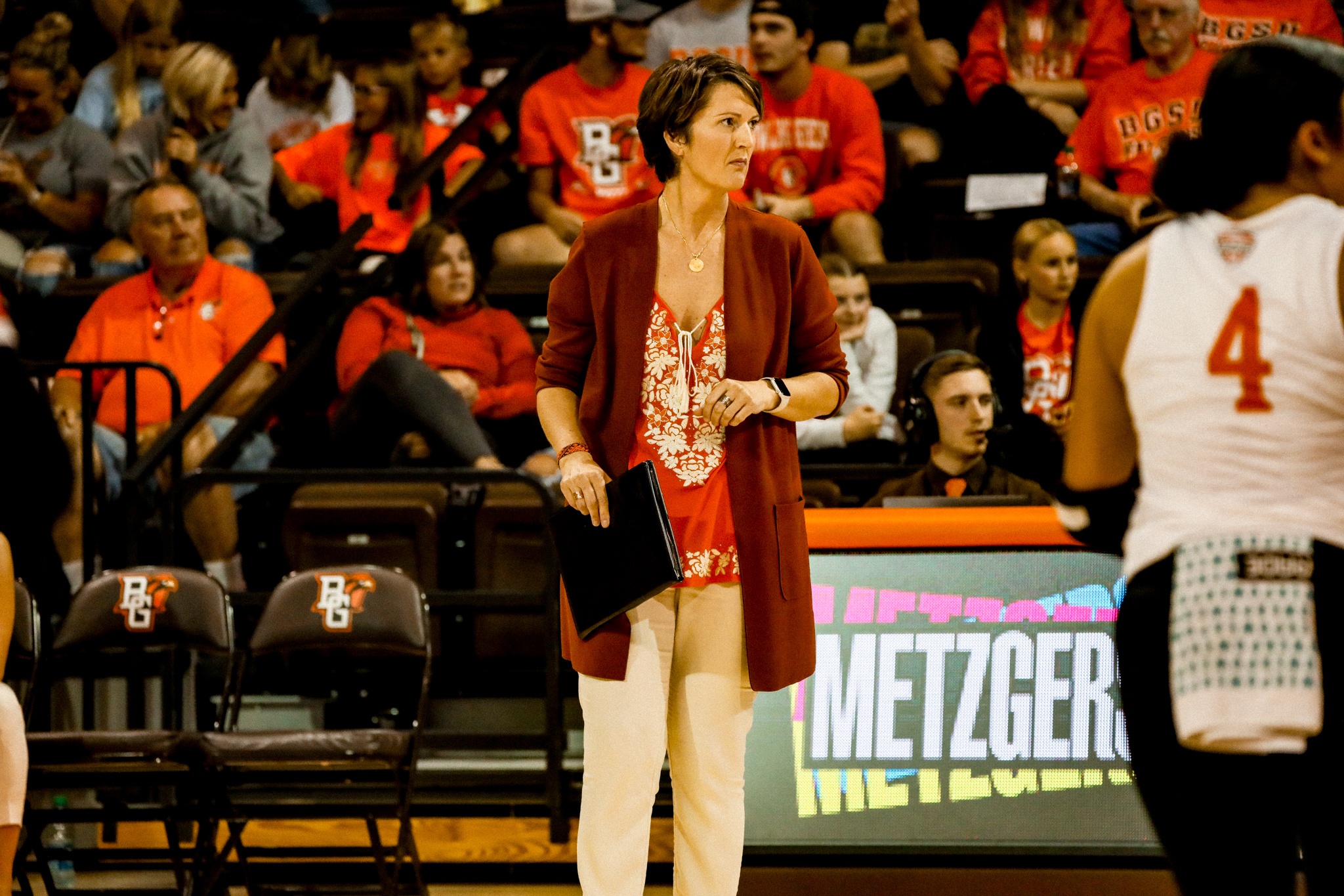 Coach Tomic during a BGSU volleyball match.