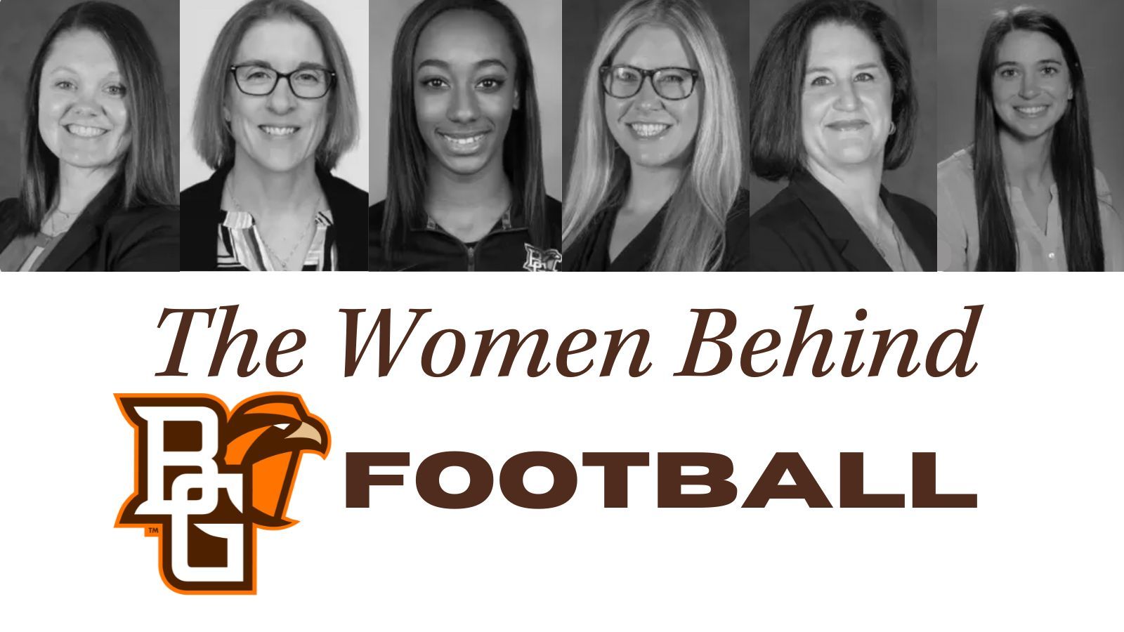 Six mugshots of women involved in BGSU football