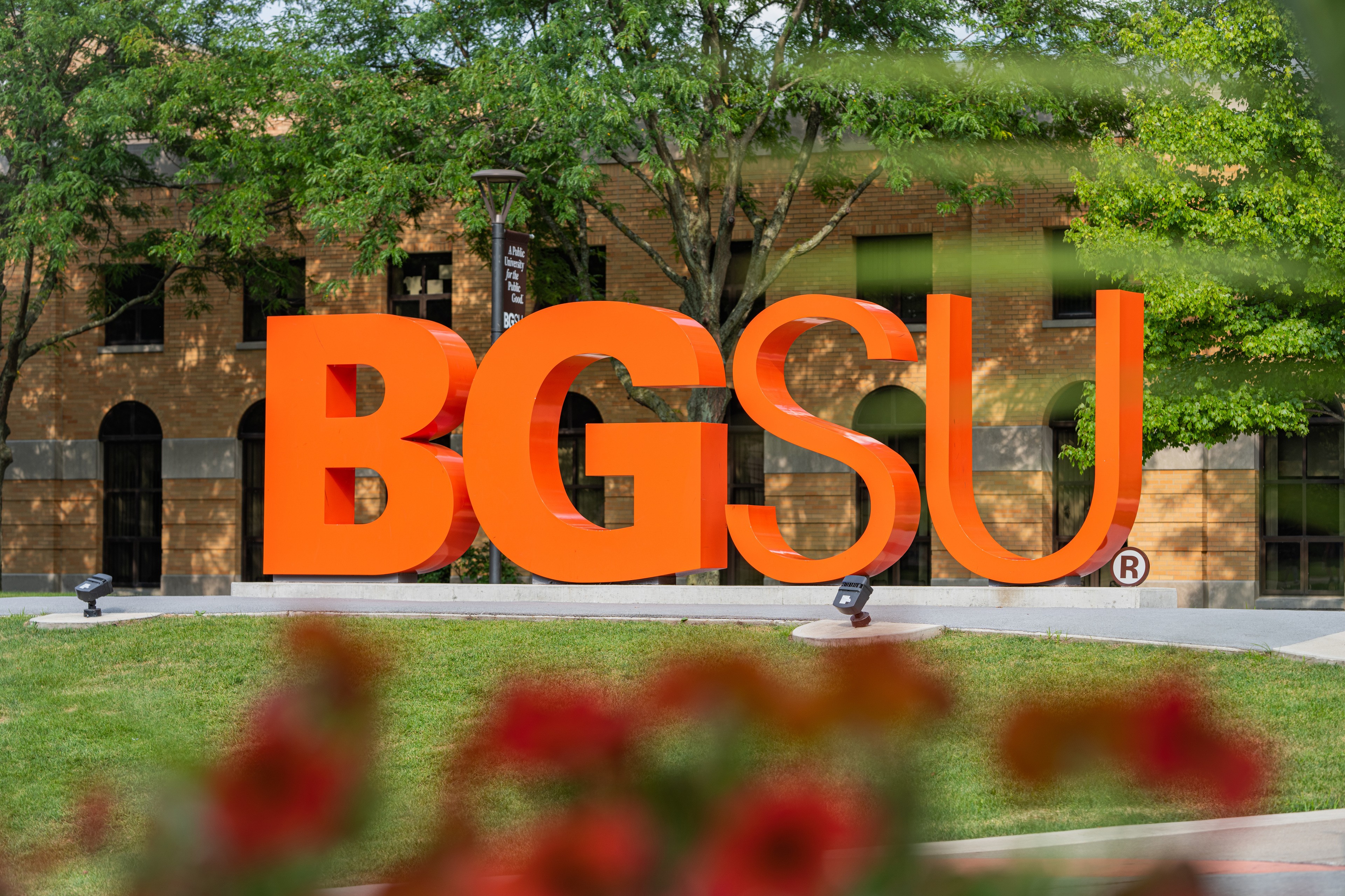 BGSU letters in spring