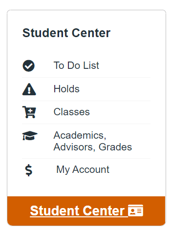 Image To Access Student Center In MyBGSU