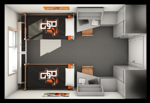 Drawing of the Double Room Layout