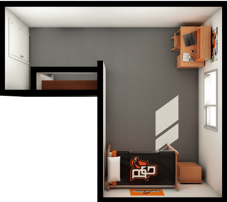 Drawing of the Single Room Layout