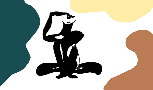 In the second picture, Mood, an abstract silhouette of a woman sitting, pondering over a trying situation, but keeping her cool. 