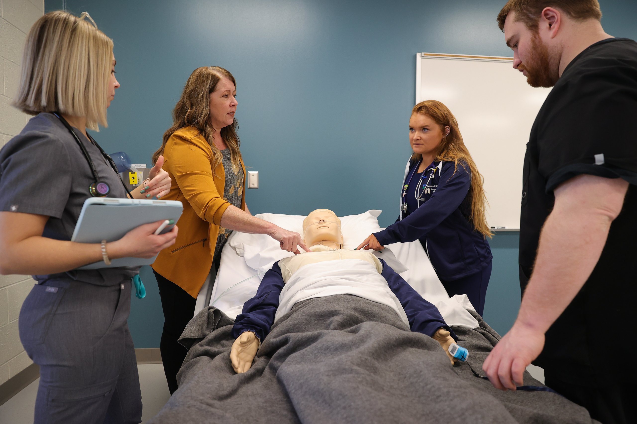 Two students in the Respiratory Care program.