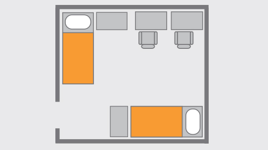Drawing of the Double Room Layout