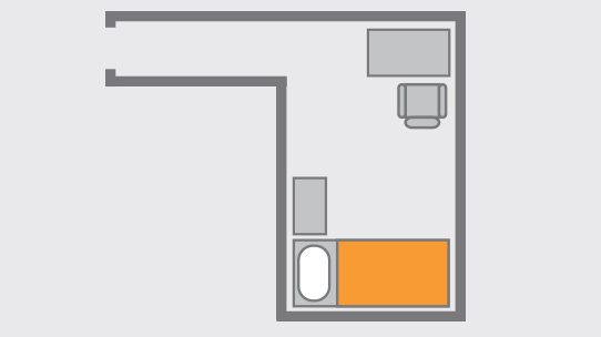 Drawing of the Single Room Layout