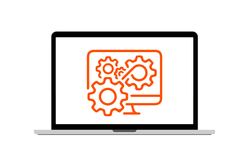 orange laptop with wifi icon