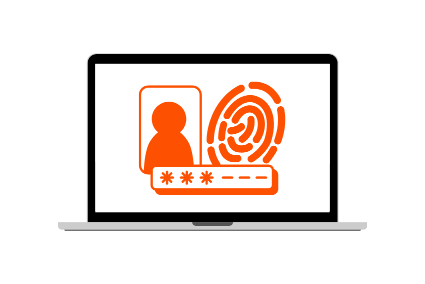 orange laptop with wifi icon
