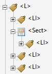 Non List Item element with a List Item nested in it