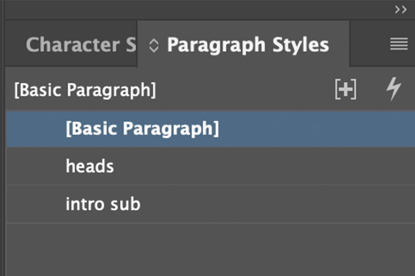 paragraph styles