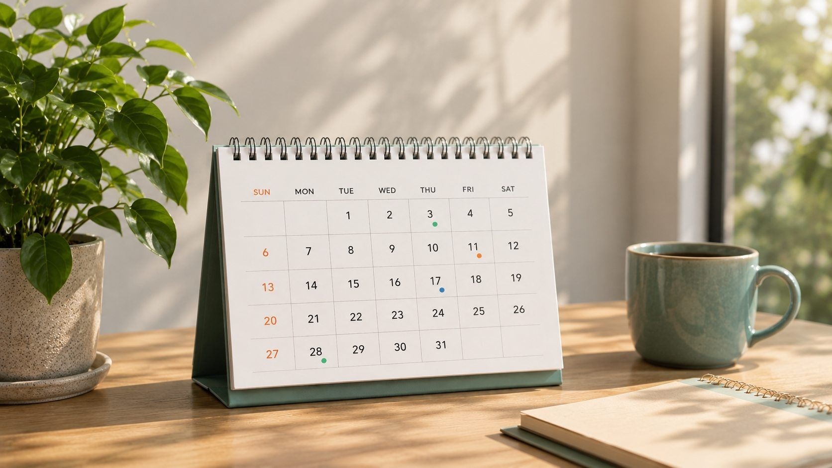 Calendar being marked