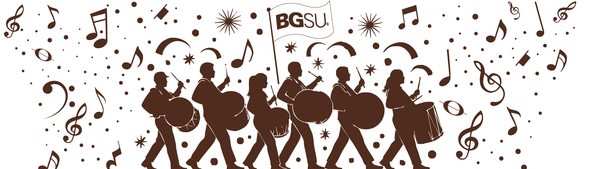 Falcon Marching Band with BGSU flag