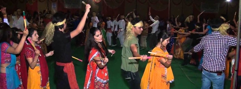 Soumya and her friends dancing in the Nivratri festival in honor of the Goddess Durga