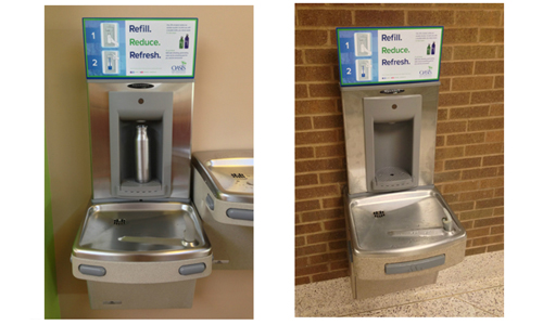 water bottle refill station small