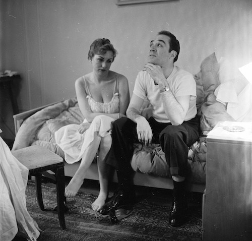 black and white image of circa 1955: A married couple contemplating divorce. Photo by Getty Images