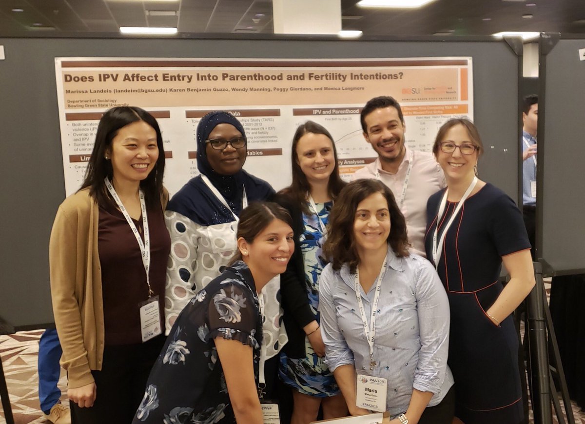    Marissa Landeis, Karen Guzzo, Wendy Manning, Monica Longmore, & Peggy Giordano awarded research poster honors at the 2019 PAA conference for their research "Does IPV Affect Entry Into Parenthood and Fertility Intentions?"