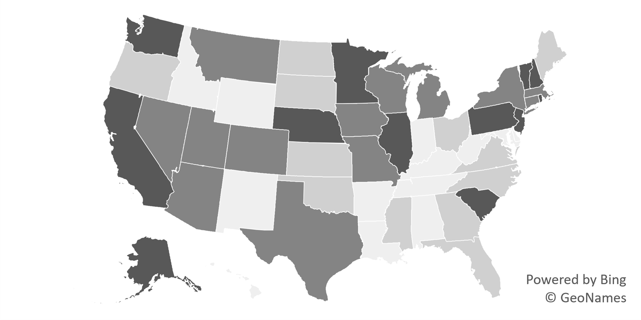 Map showing Geographic Variation of Women’s Adjusted Divorce Rate Among States, 2022