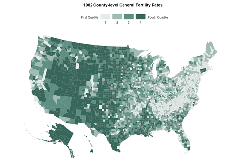 Crude Birth and General Fertility Rates in the U.S.: Geographic